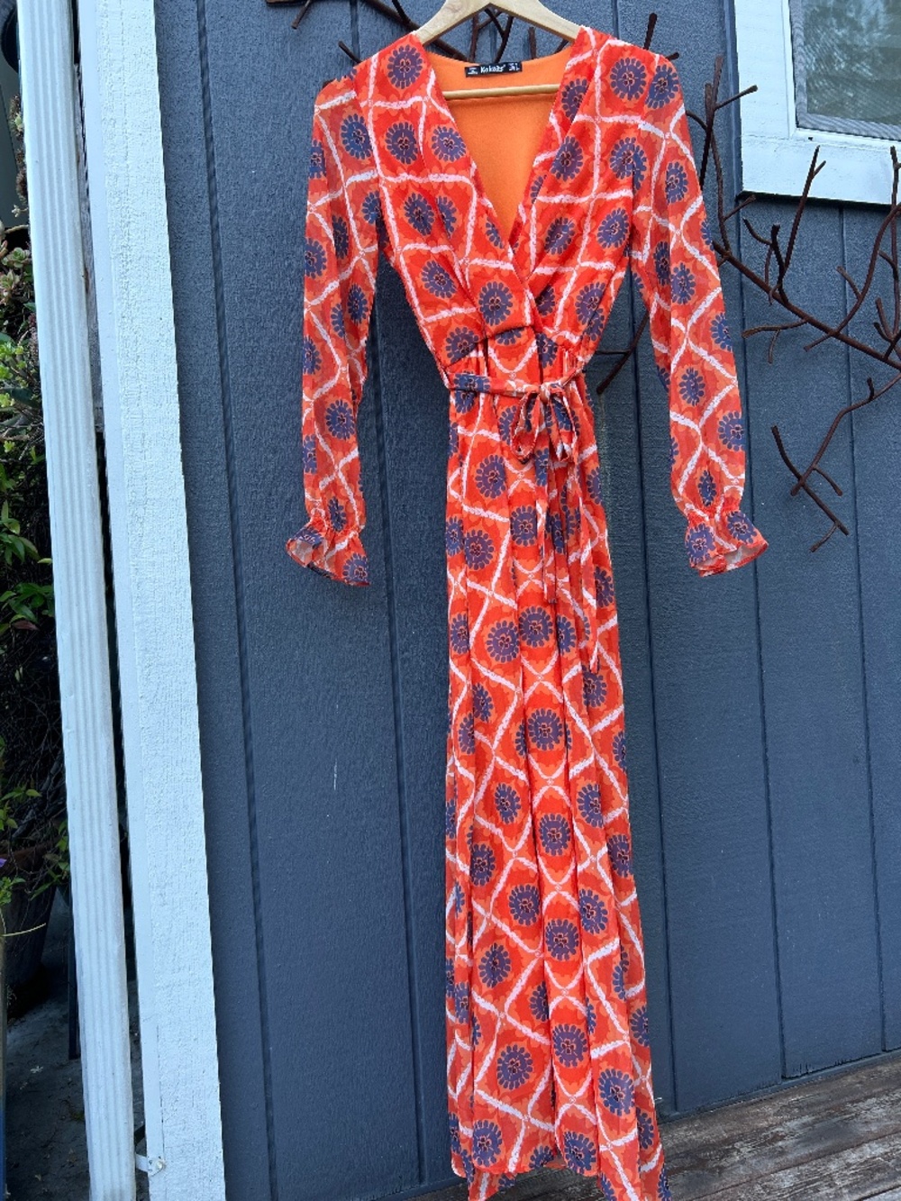Orange Mexican tile dress